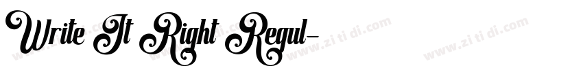 Write It Right Regul字体转换 Write It Right Regul字体转换